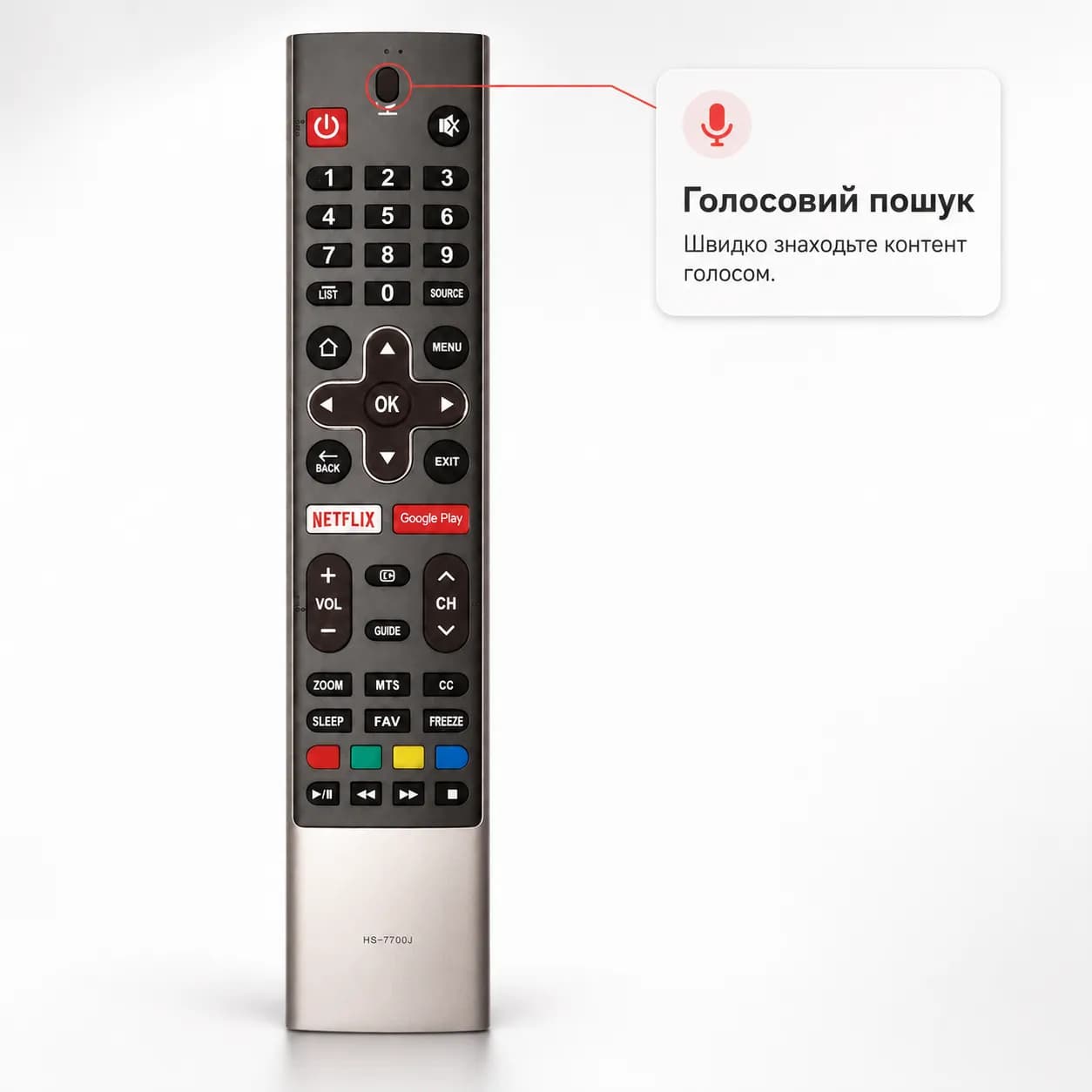 Новий оригінальний HS-7700J пульт дистанційного керування для Skyworth Voice Android 58G2A G6 E6D E3 S5G Netflix Google Play thumbnail 6