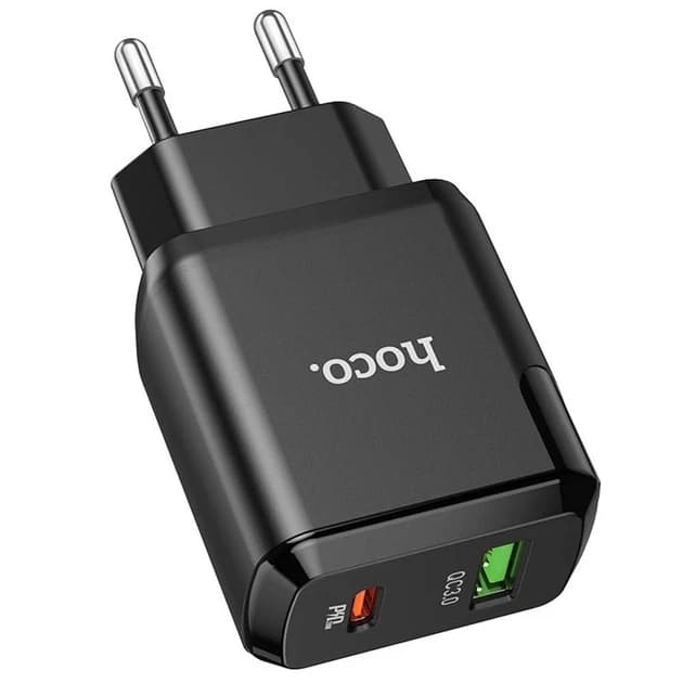 Мережевий Зарядний Пристрій Hoco N5 PD20W+QC3.0 5V / 3A Чорний thumbnail 3