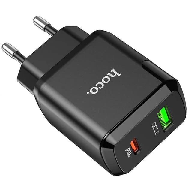 Мережевий Зарядний Пристрій Hoco N5 PD20W+QC3.0 5V / 3A Чорний thumbnail 2