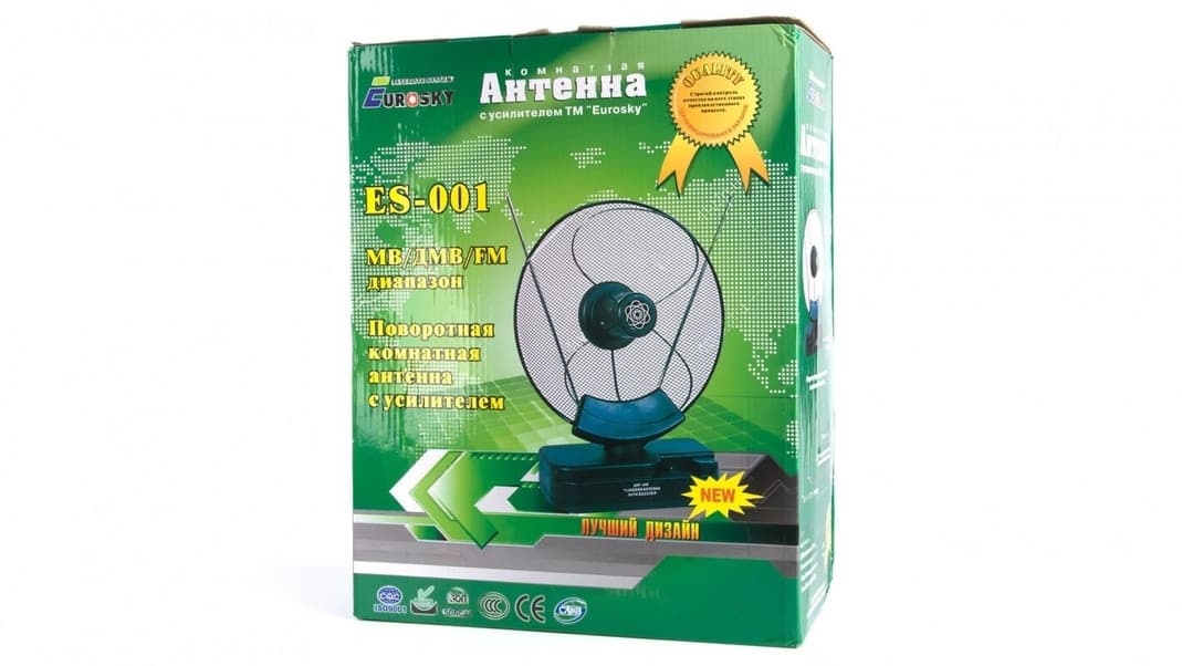 Т2 антена Eurosky ES-001 кімнатна активна 220V thumbnail 3