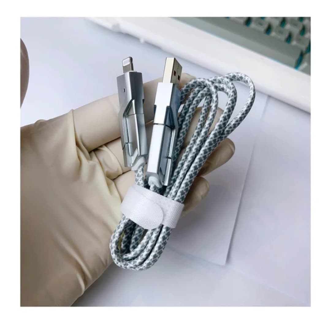 Зарядний кабель 4в1: USB, Type-C, Lightning — універсальний, 2м (grey) thumbnail 2