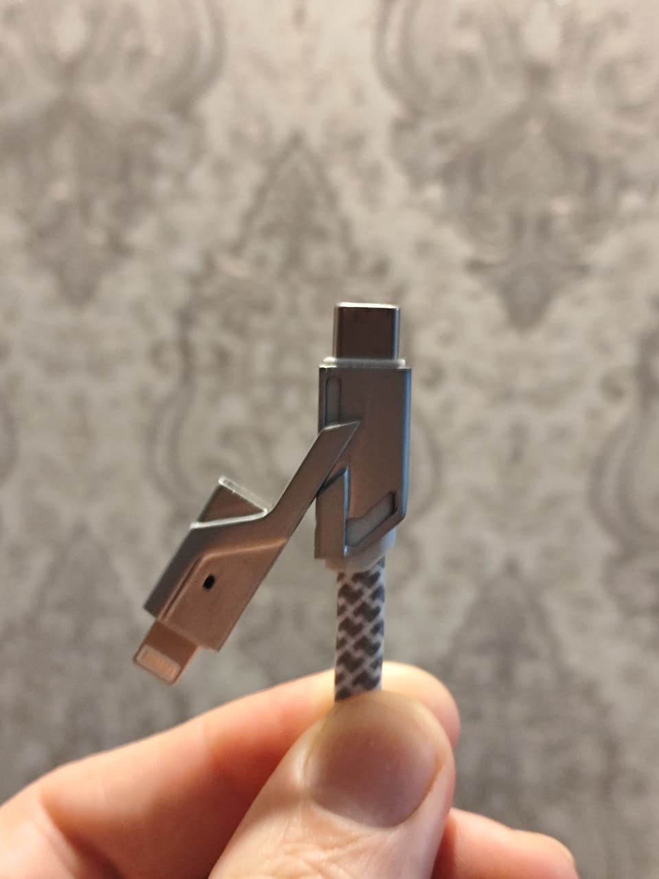 Зарядний кабель 4в1: USB, Type-C, Lightning — універсальний, 2м (grey) thumbnail 6