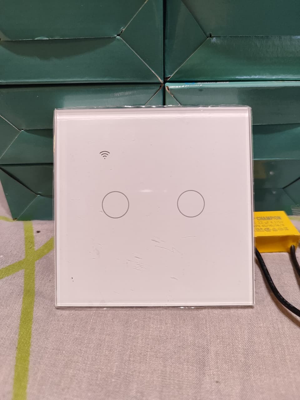 Сенсорний вимикач світла подвійний, Tuya Smart Wifi, 220 В
білий
