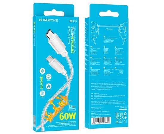Кабель Borofone BX95 Type-C to Type-C PD 60W 1m silver