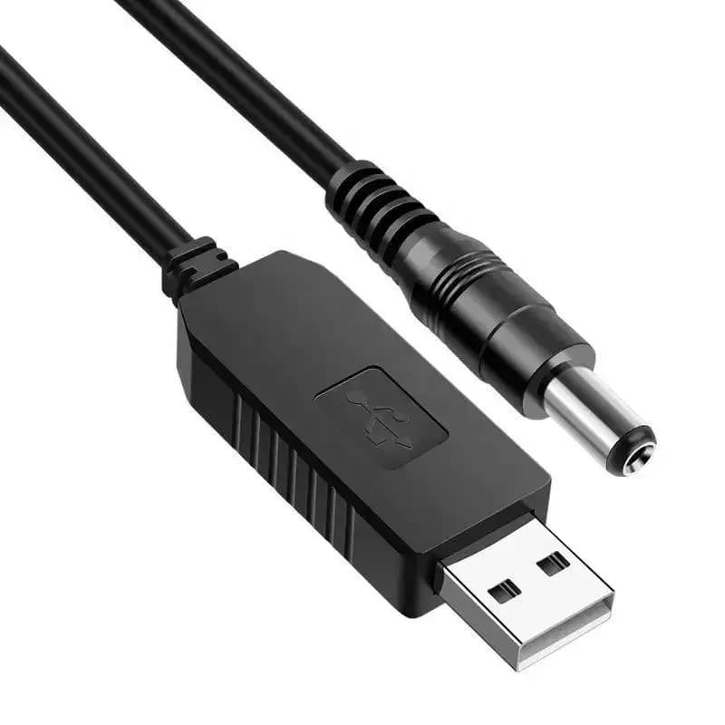 Кабель шнур 5v на 12v з перетворювачем для роутера DC 5.5 х 2.1 від павербанка usb thumbnail 2