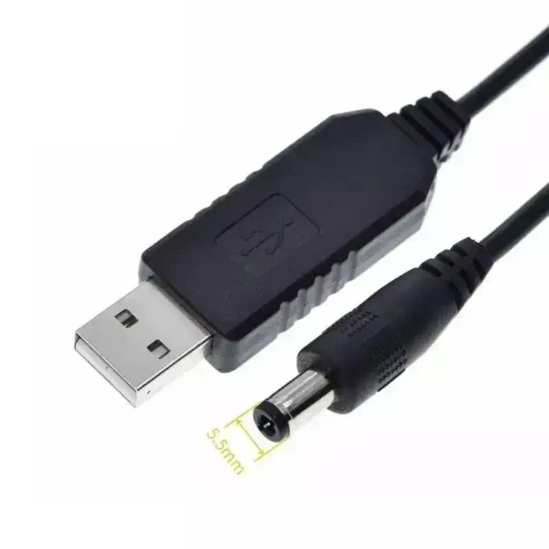 Кабель шнур 5v на 9v з перетворювачем для роутера DC 5.5 х 2.1 від павербанка usb thumbnail 2
