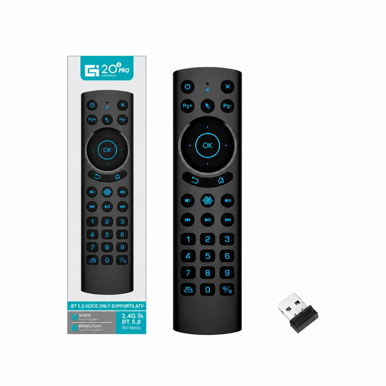 Пульт Аеромиша G20S Pro з голосовим керуванням, Bluetooth 5.0, 2.4G USB-приймачем і підсвіткою для Android TV Box та Smart TV