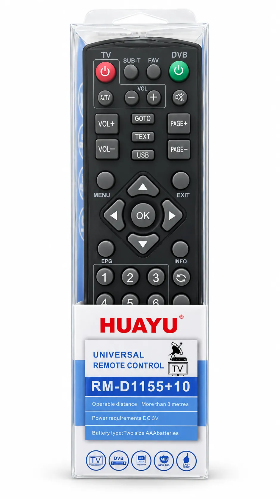 Пульт універсальний Huayu RM-D1155+10 для DVB-T2 / SAT