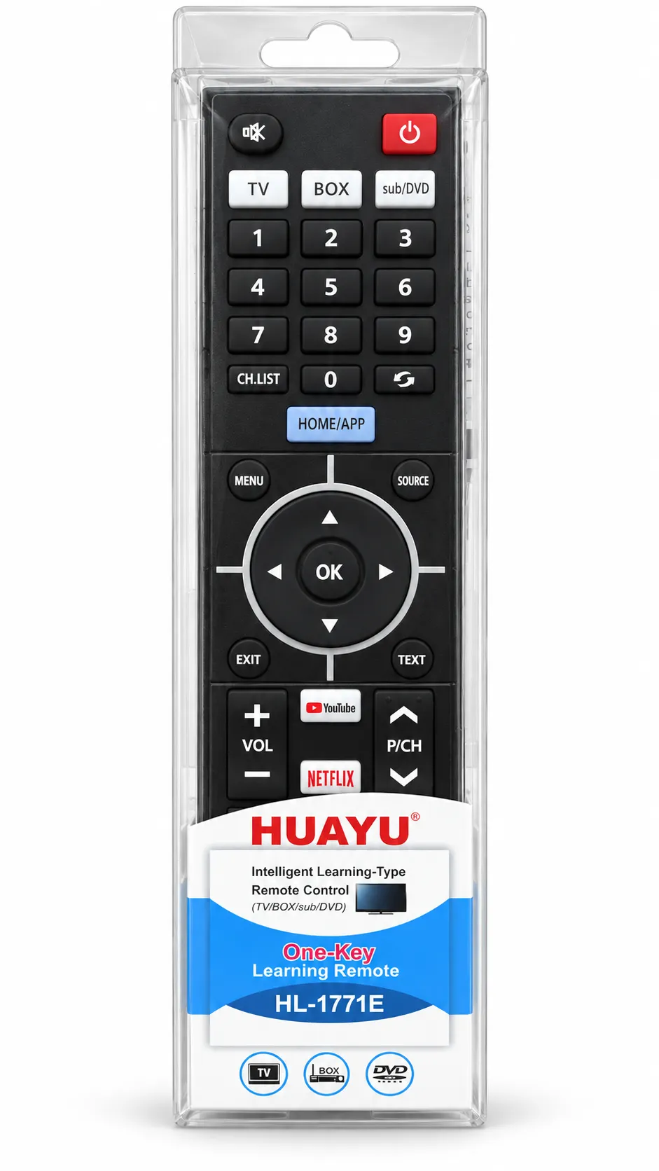 Навчальний пульт Huayu HL-1771E для TV / BOX / DVD