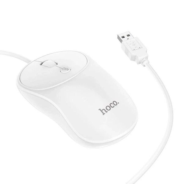 Проводная компьютерная мышь USB Plug & Play Hoco GMI3 белая 498076 фото