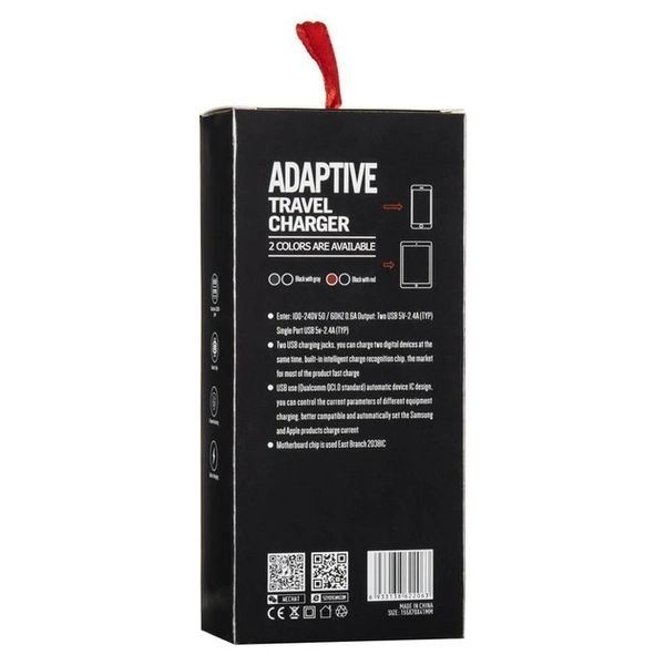 Зарядний пристрій 2USB LDNIO (2.4A) Black/Grey + Cable MicroUSB (DL-A2206) 71 фото