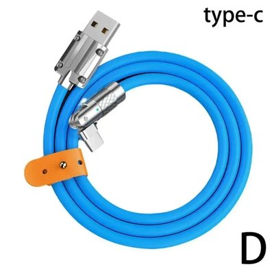 Кабель Usb Type-C для быстрой зарядки,120Вт,7А,с углом поворота 180 градусов,длинна кабеля 1.5 метра 677667 фото