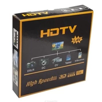 Кабель HDMI 1.4v HDTV плоский широкий (чорний) 3 45633 фото