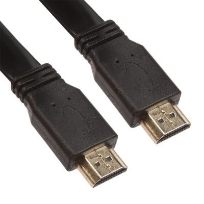 Кабель HDMI 1.4v HDTV плоский широкий (черный) 3 45633 фото