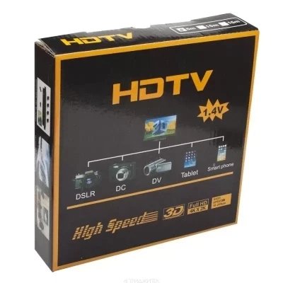 Кабель HDMI 1.4v HDTV плоский широкий (черный) 3 45633 фото