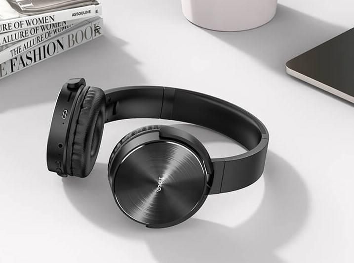 Беспроводные накладные наушники Bluetooth HOCO DW01 Foldable BT5.0, черные Y119 фото