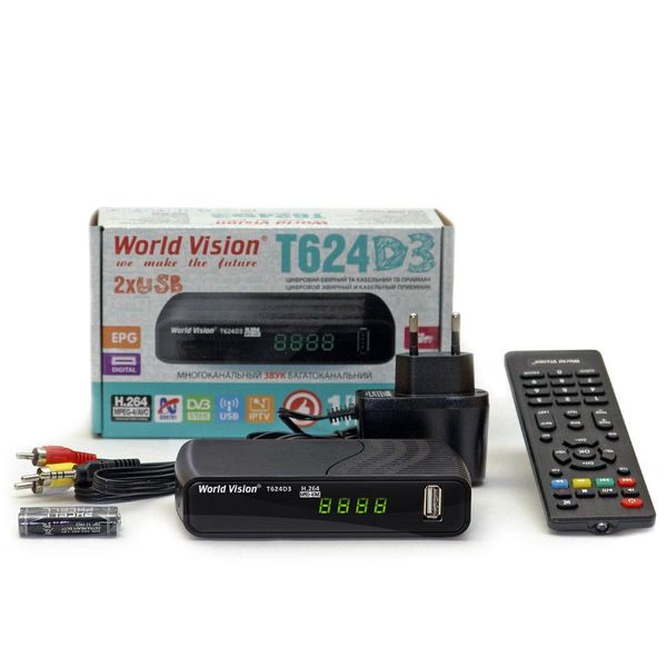 World Vision T624D3 ТВ приймач цифрового телебачення (DVB-T2, DVB-C) 43787 фото