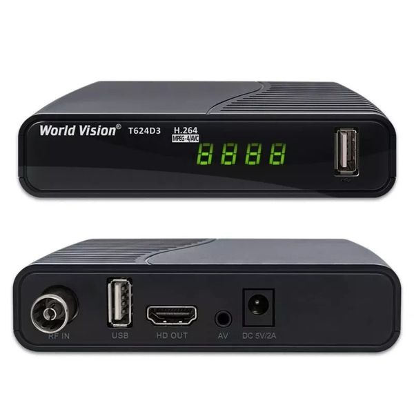 World Vision T624D3 ТВ приймач цифрового телебачення (DVB-T2, DVB-C) 43787 фото