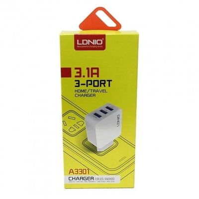 Сетевое зарядное устройство для телефона, смартфона на 3USB + кабель MicroUSB Android LDNIO A3301 |3USB, 3.1A| L8755 фото