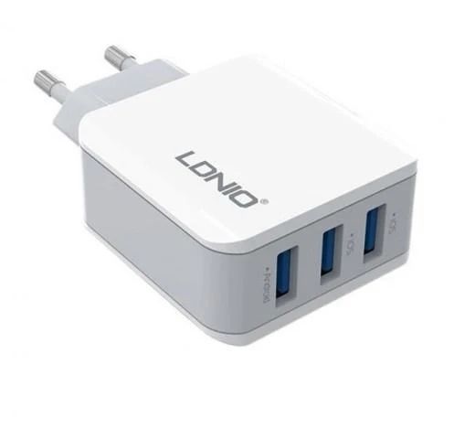 Зарядний пристрій для телефону, смартфона на 3USB + кабель MicroUSB Android LDNIO A3301 |3USB, 3.1 A| Білий L8755 фото