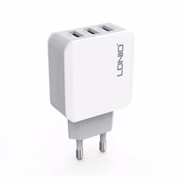 Зарядний пристрій для телефону, смартфона на 3USB + кабель MicroUSB Android LDNIO A3301 |3USB, 3.1 A| Білий L8755 фото