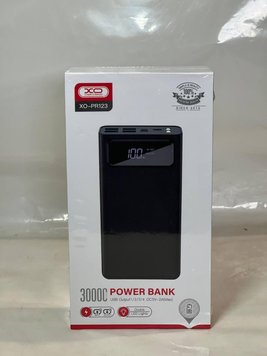 Портативний зарядний пристрій Power Bank з фонариком 30000mAh XO PR123 black LED дисплей 09543 фото