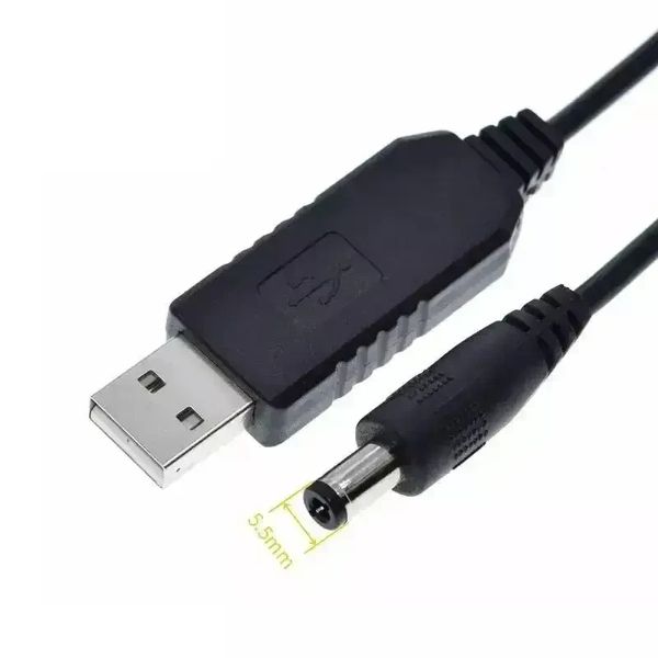 Кабель шнур 5v на 9v с преобразователем для роутера DC 5.5х2.1 от павербанка usb 945432 фото