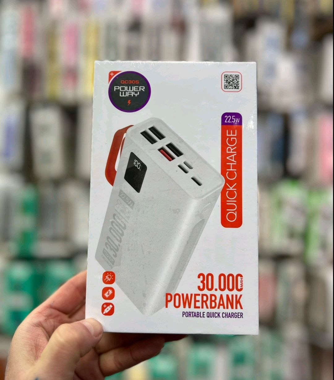 Power Bank Power Way 30 000 mAh 22.5W Quick Charge з дисплеєм
